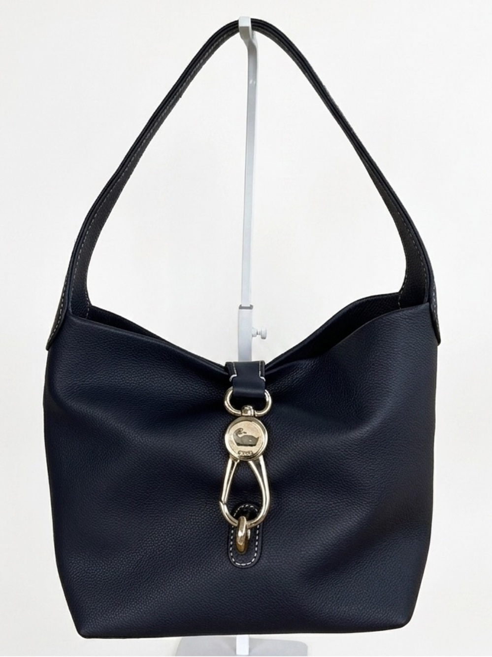 Dooney & Bourke Pebble Grain Logo Lock Hobo Bag – Midnight Navy V1383704